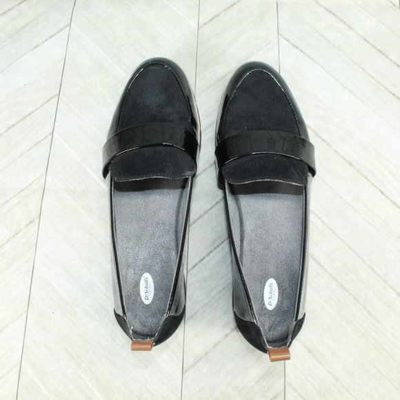 DR. SCHOLLS Black Leather Slides Slip On Flat Loafer Shoes Size 9 M - Picture 7 of 9